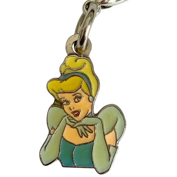 Vintage Disney Princess Cinderella Clip On Charm Zipper Pull Bag Purse Signed - Picture 2 of 8